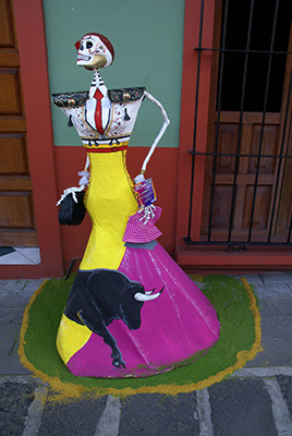 Photo: Catrain in dress with bull