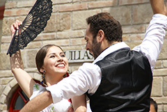 Photo: Dancers outside bullfight
