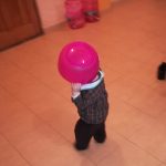 Victor with a bowl over his head