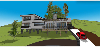Rendering of front of house, Architect 1